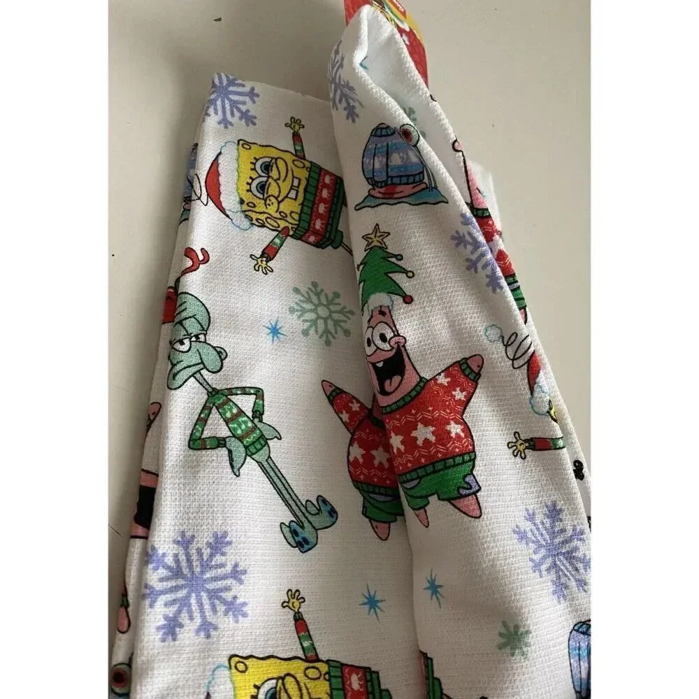 2 Pack SpongeBob SquarePants Christmas Sweaters Kitchen Towels 16 X 26” NEW‎